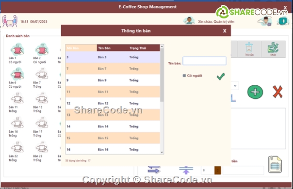 SQL Server,quản lý,quản lý cà phê,winform,coffee,cafe